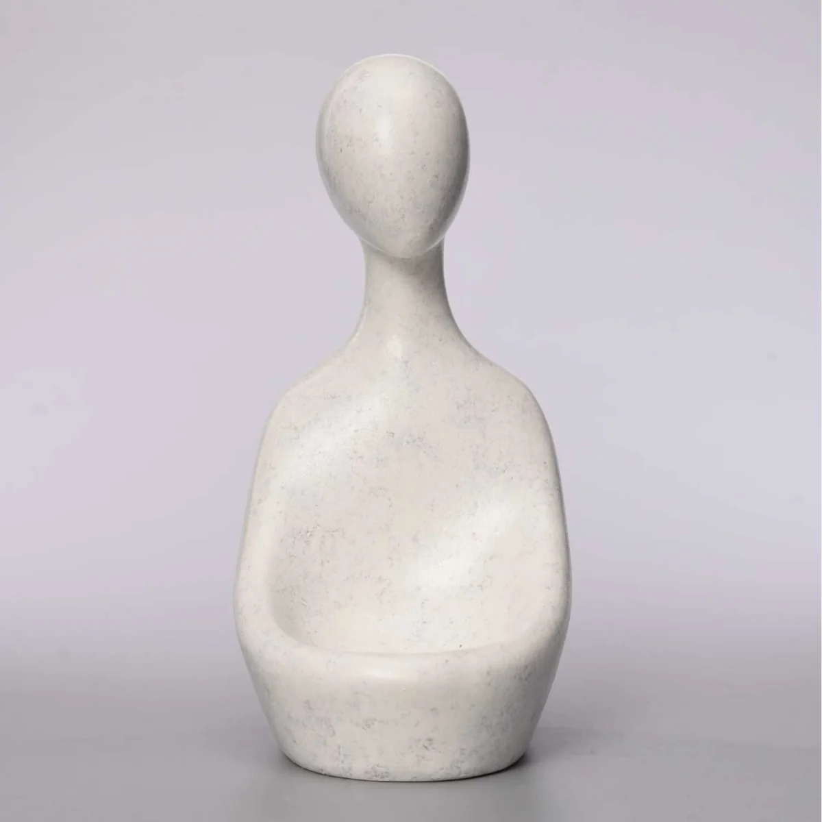 Abstract Lover Art Sculpture Ornament with Glass Bowl - White – image 3
