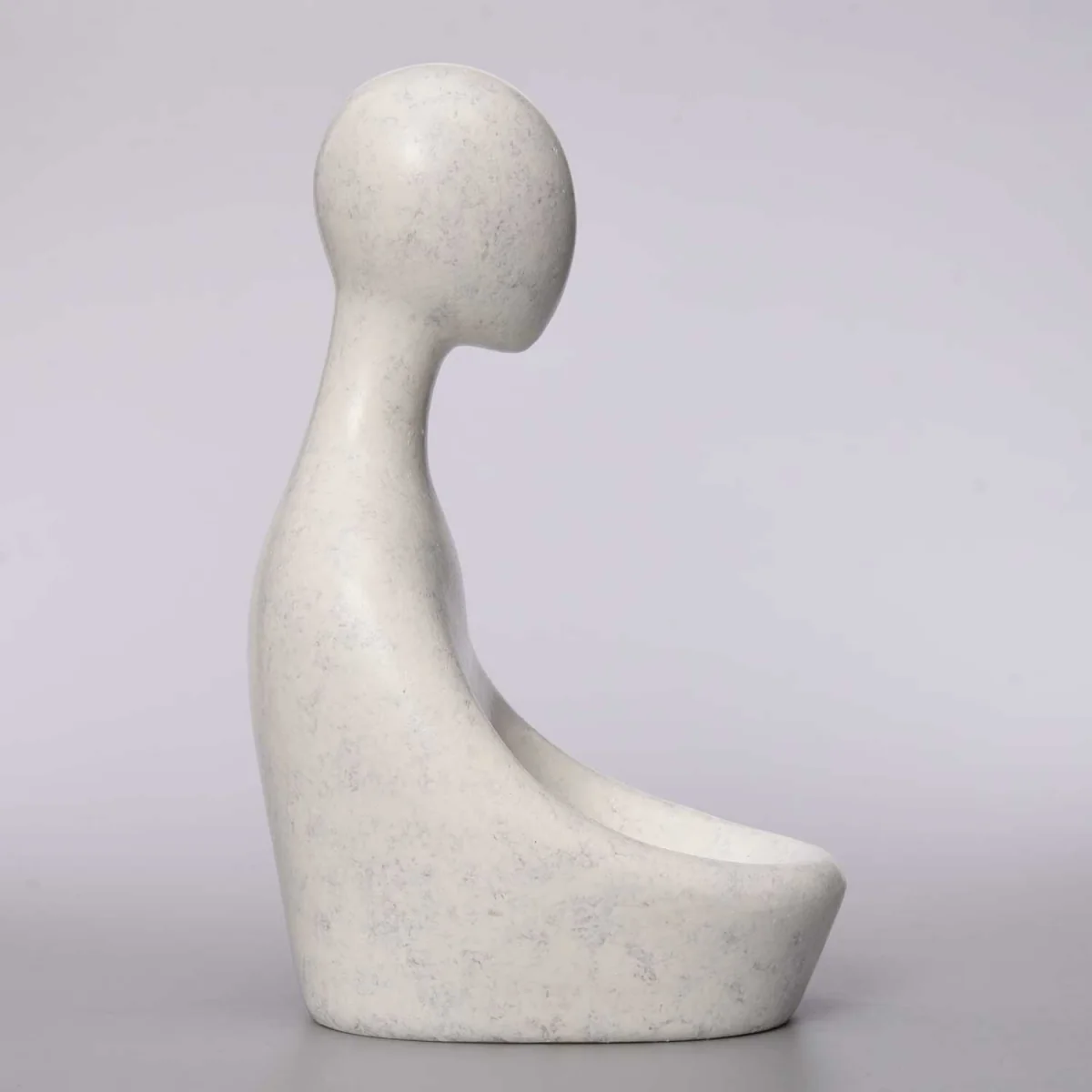 Abstract Lover Art Sculpture Ornament with Glass Bowl - White – image 4