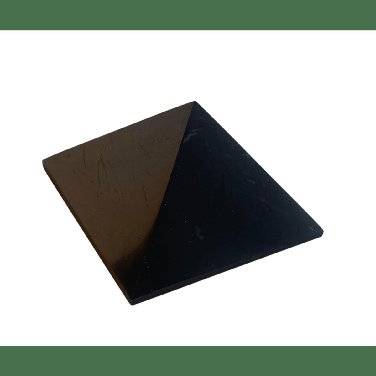 Black Shungite Pyramid Smooth - Emf Protection Grounding Healing | One Size | Lemuria Store – image 2