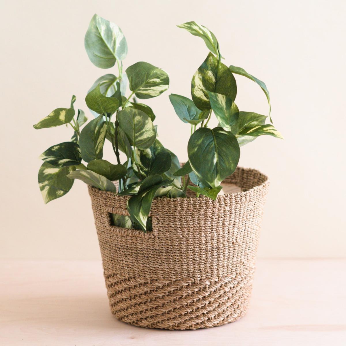 Neutrals Tan + Natural Tapered Basket - Straw Basket Likhâ – image 2