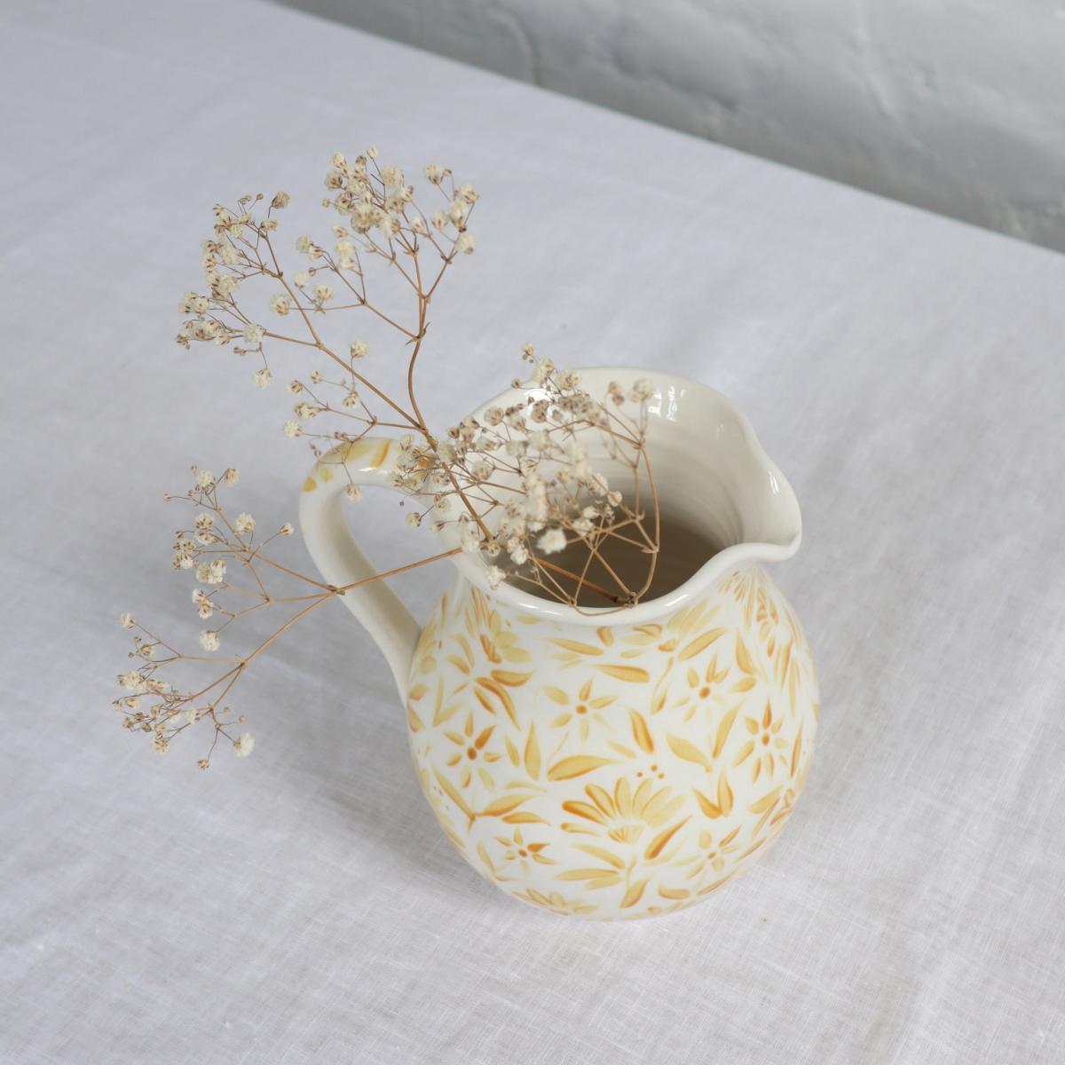 Neutrals / White / Yellow Sunburst Flowers Jug - Yellow Rosanna Corfe – image 5