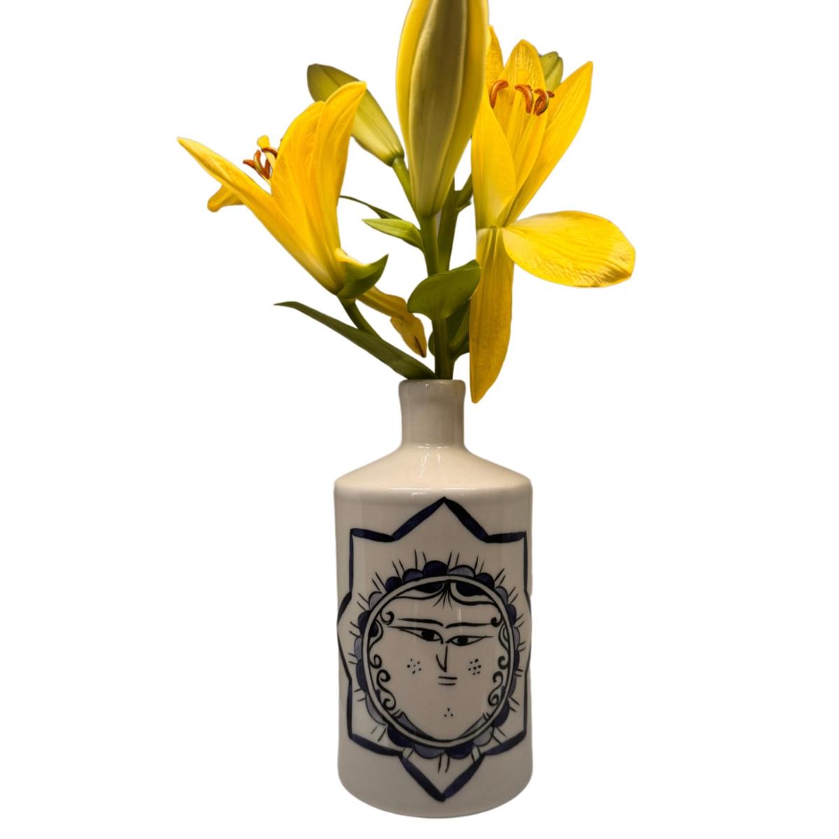Black / Blue / White Artisan Crafted Ceramic Zeugma One Bottle And Vessels Black and Wild – image 4