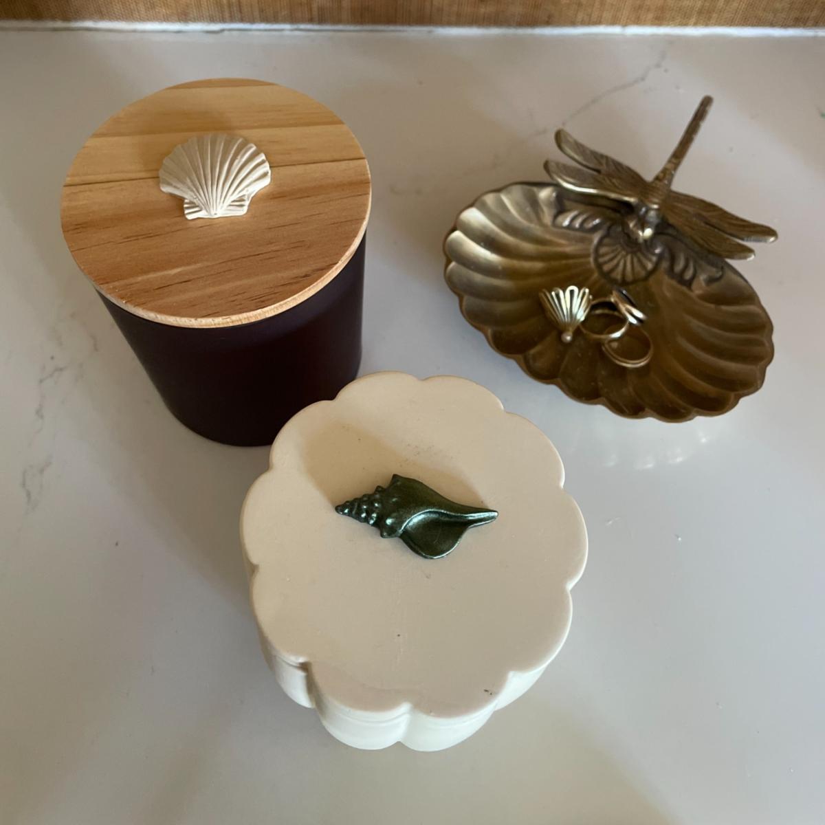 Jewellery Pot Flower Shape Horn Shell Catchii – image 4