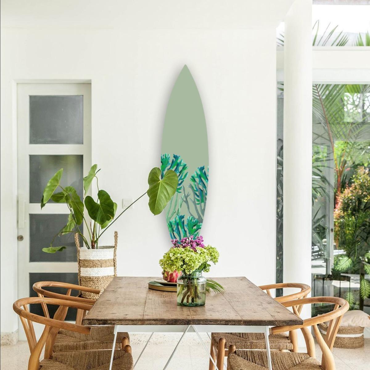 Surfboard Wall Decor Coral Green Catchii – image 2