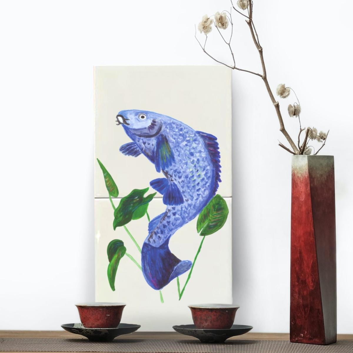 Tile Panel Blue Carp Catchii – image 2