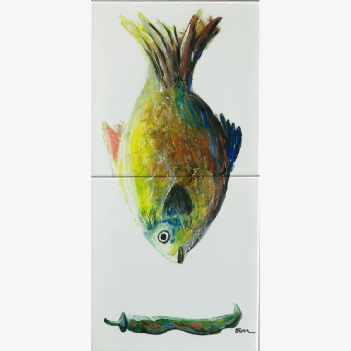Tile Panel Green Fish Catchii – image 1