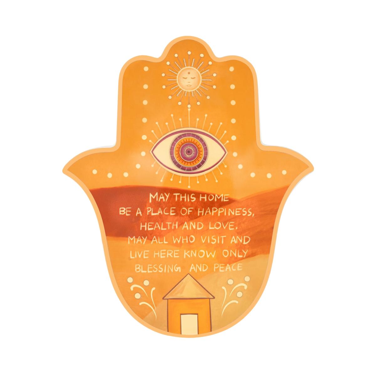 Yellow / Orange Warm Welcoming Large Hamsa Wall Blessing | Karma and Luck – image 2