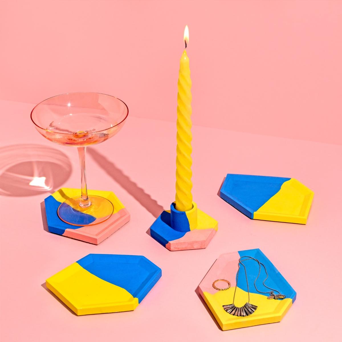 Yellow / Orange / Blue Macaw Duo Tray - Blue, Yellow & Orange Letter A By Shax – image 2