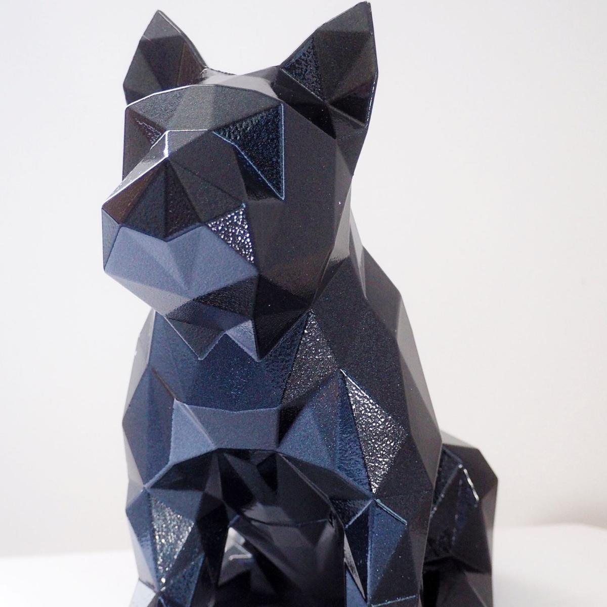 French Bulldog Geometric Sculpture Frank In Diamond Black | Marokka Design – image 3