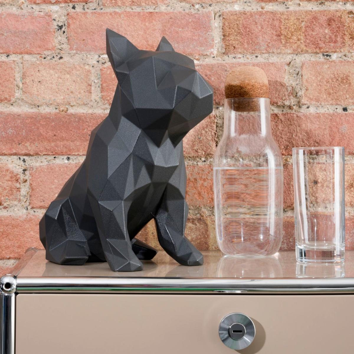French Bulldog Geometric Sculpture Frank In Diamond Black | Marokka Design – image 5