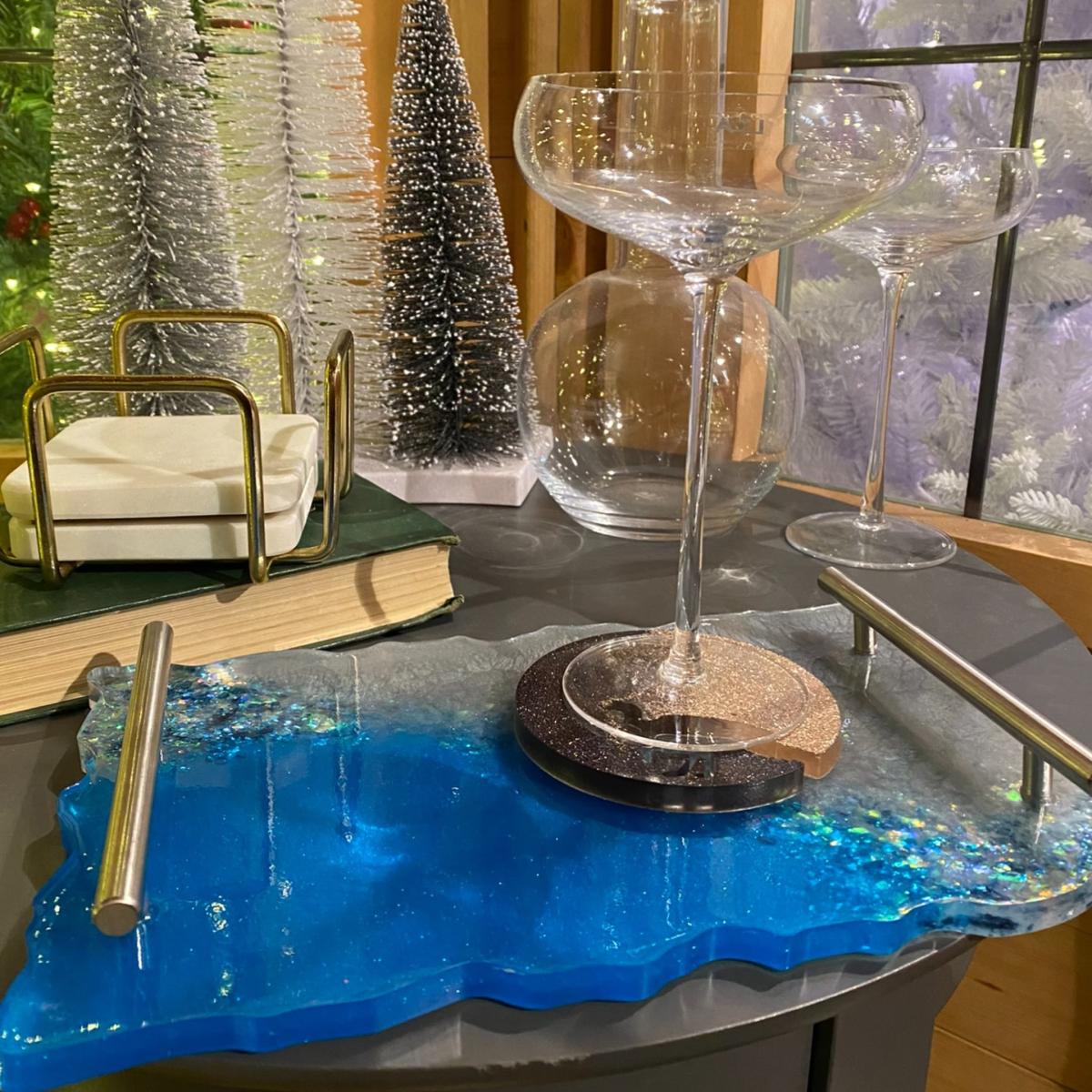 Festive Glitter Tray - Blue And Silver By Shax – image 3