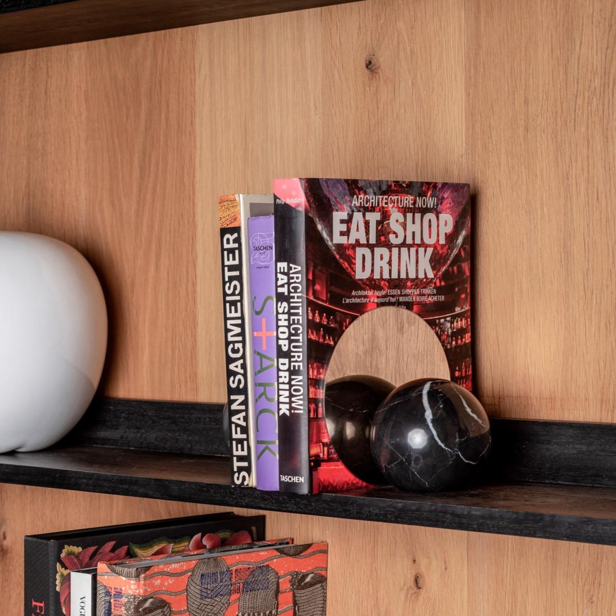 Black / Silver Bookends Marble & Stainless Steel - Black, Silver . Bruci Editora De Diseño – image 5