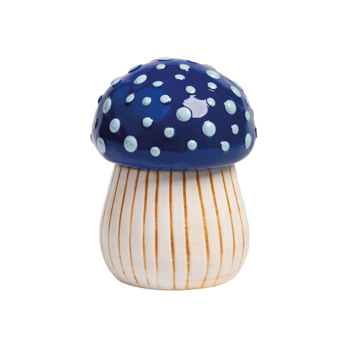 Blue / White Blue Mushroom Kitchen/ Bathroom / Desk Storage Jar | Casabyjj