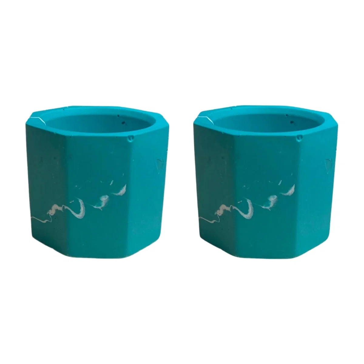 Festive Green Marbled Tealight Holder - Pair By Shax