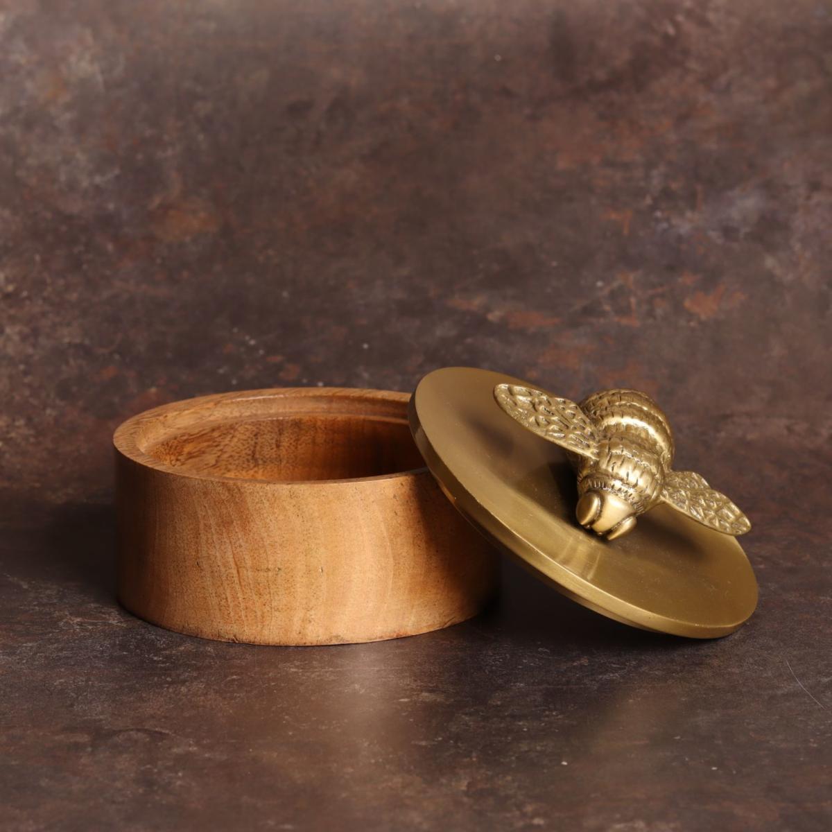 Gold / Brown Bee Decorative Trinket Box Adams & Mack – image 4