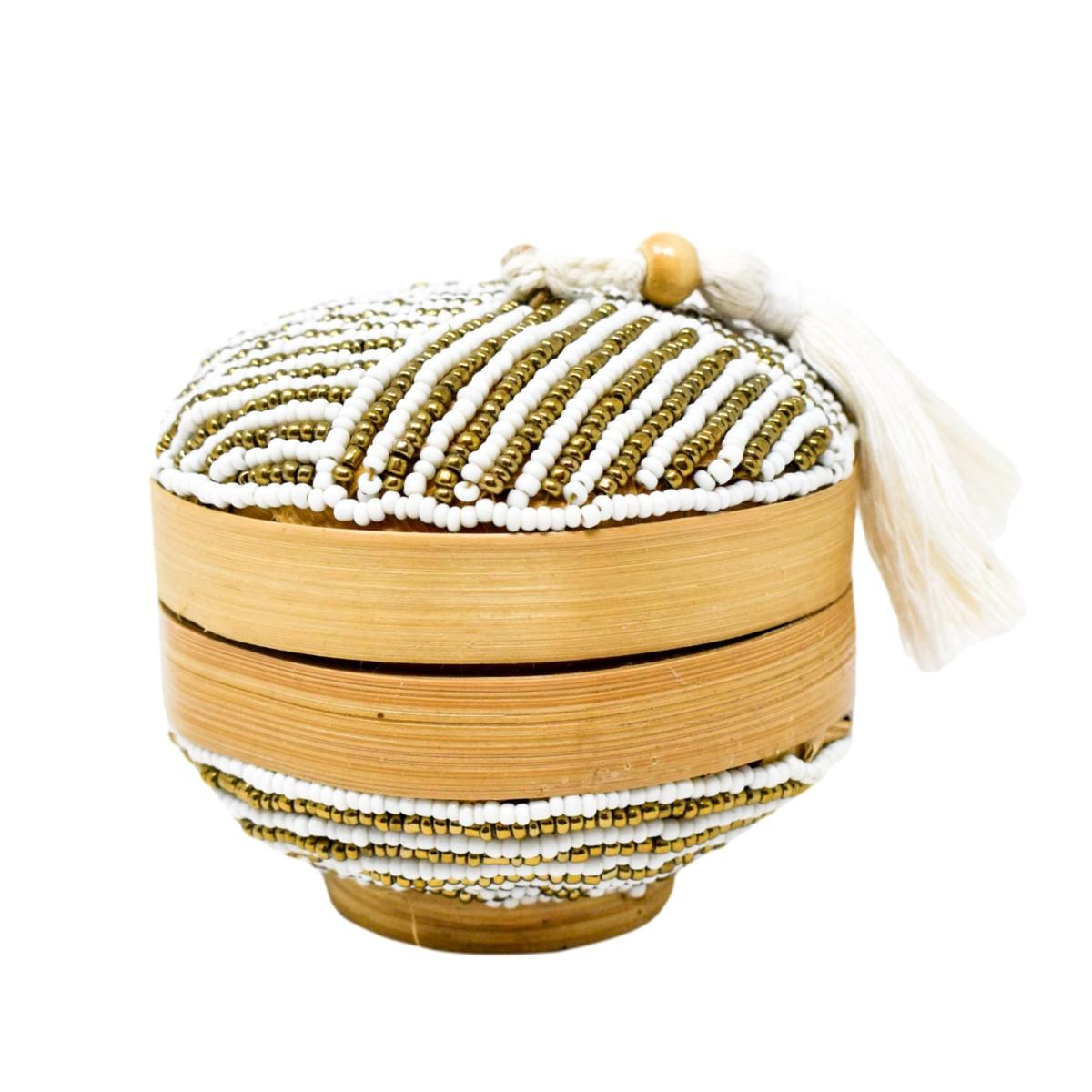 Wish Granted Tassel Bowl - Gold & White Thin Stripe | Poppy + Sage – image 2