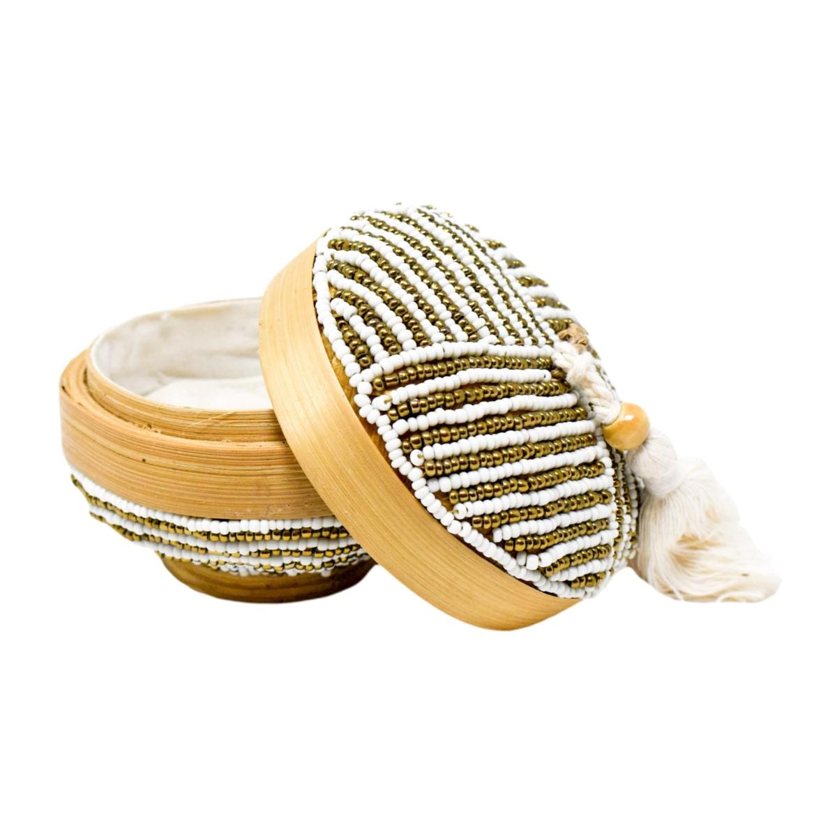 Wish Granted Tassel Bowl - Gold & White Thin Stripe | Poppy + Sage – image 1