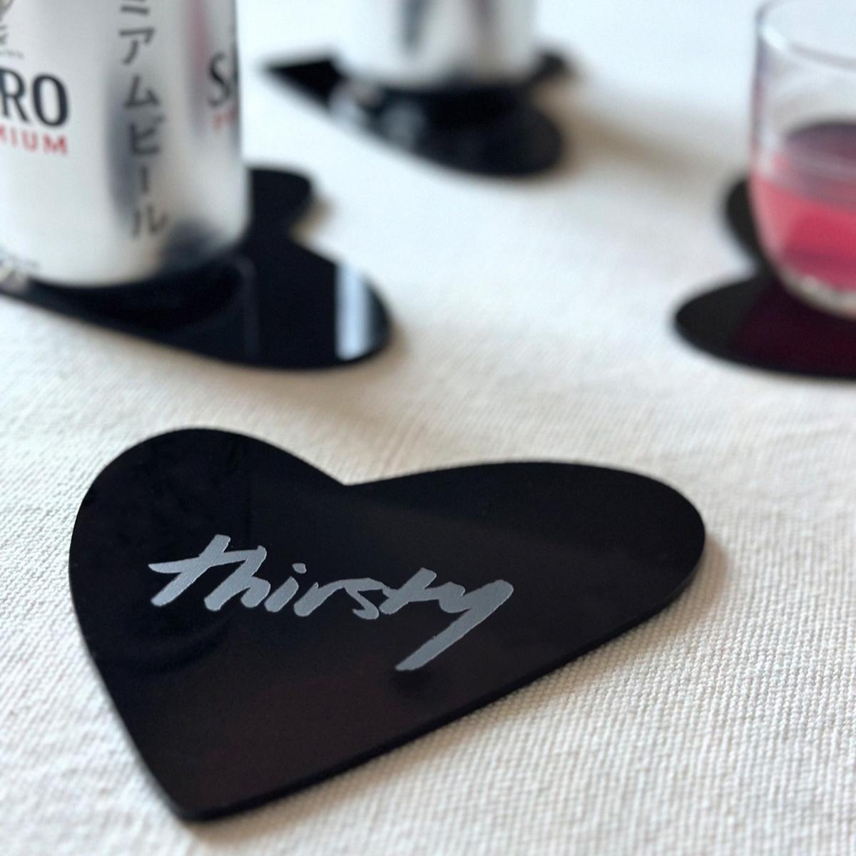 Black The Heart Coaster Set | Litzi – image 3