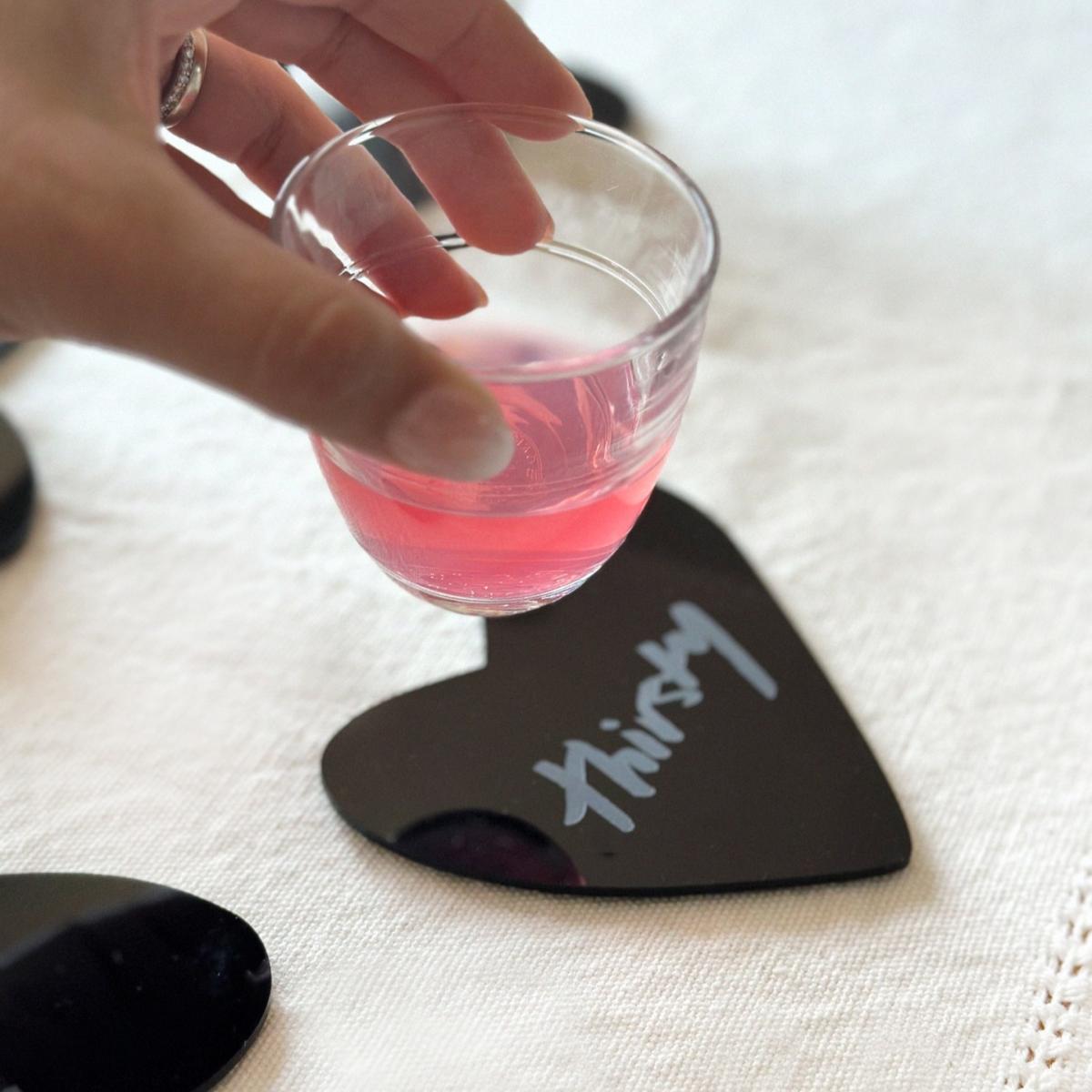 Black The Heart Coaster Set | Litzi – image 5