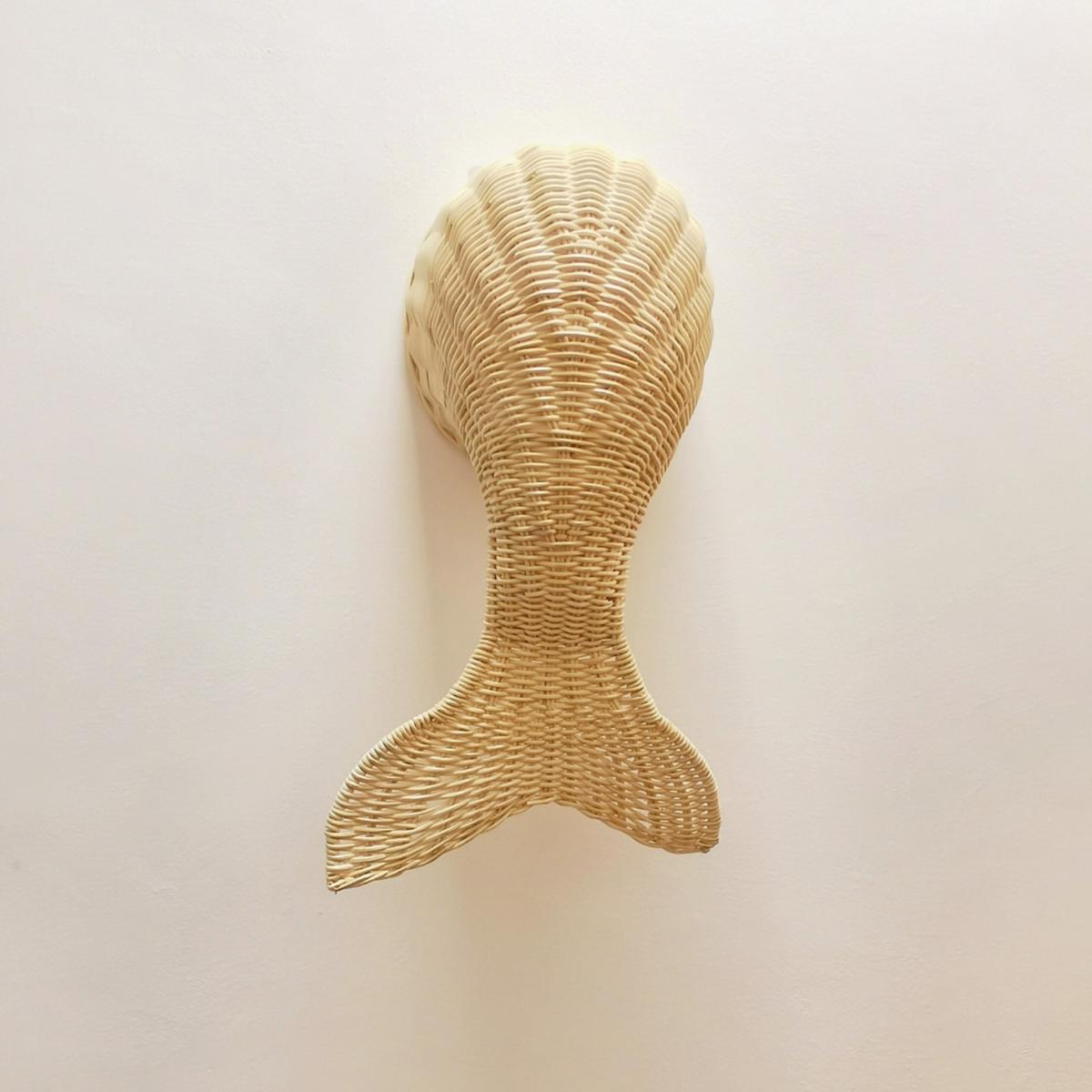 Neutrals Maria Rattan Mermaid Tail Hanging Wall Decor One Size Pink Haley – image 4