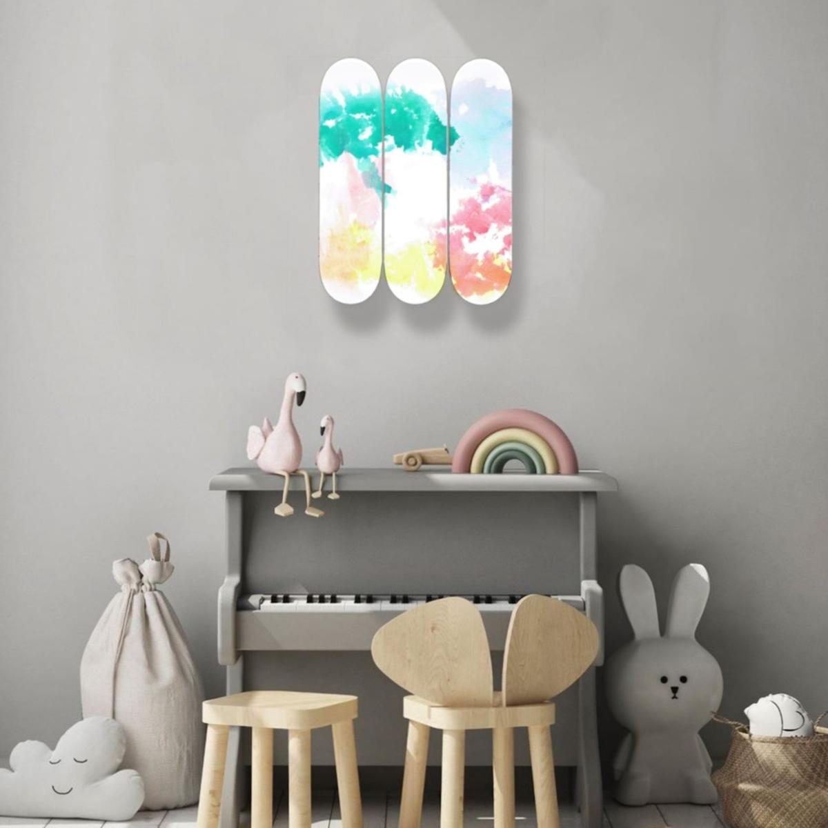 Skateboard Decks Wall Decor Aquarel Splash Set Of Three Catchii – image 2