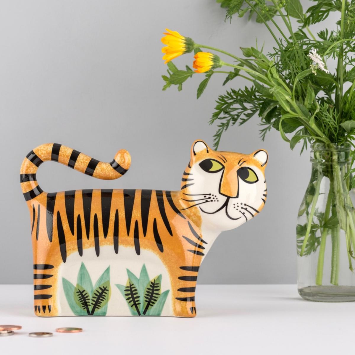 Yellow / Orange Tiger Money Box Hannah Turner – image 2