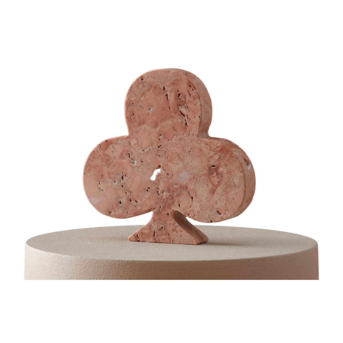 Neutrals Club Symbol Sculpture Travertine Decorative Object | Anatoliacraft – image 1