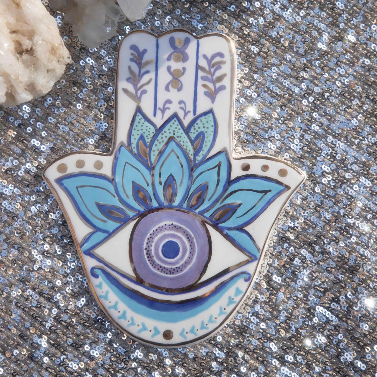 Blue Eye Garden Khamsa Ceramic Wall Decor | Sherie Boutik – image 3