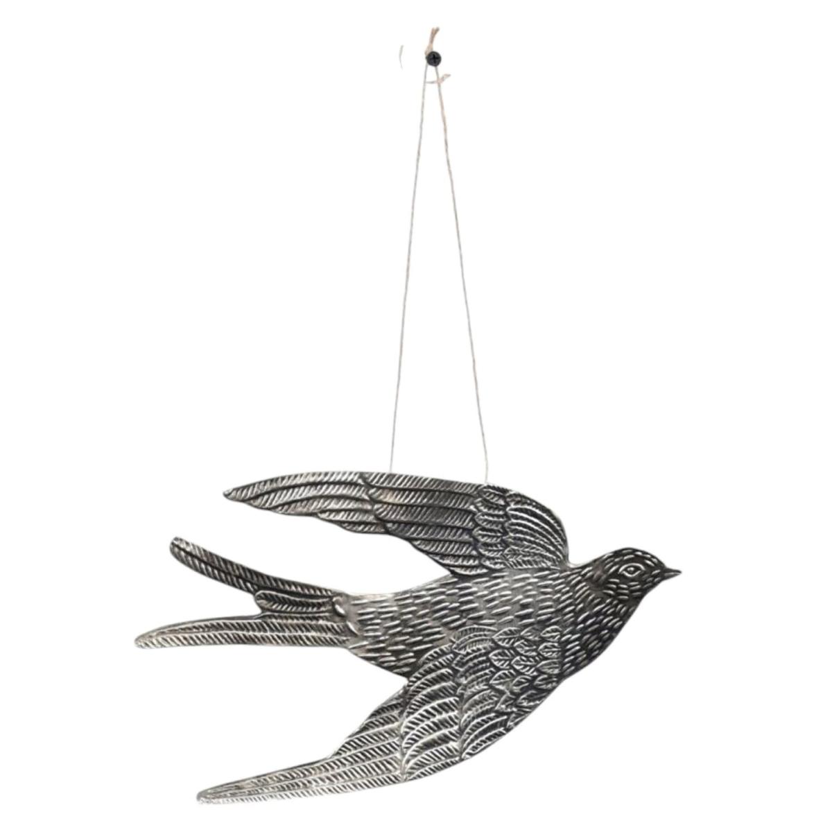 Silver Bird Hanging Ornament Large | Lila Rasa – image 2