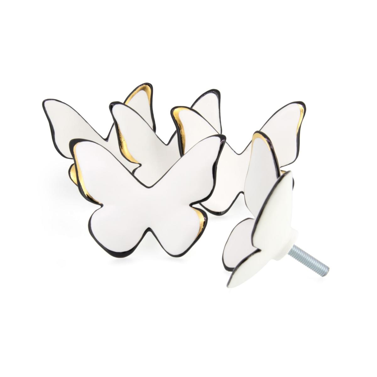 White / Black / Gold Three D Butterfly Wall Art Set Of Five Cj·314 – image 2