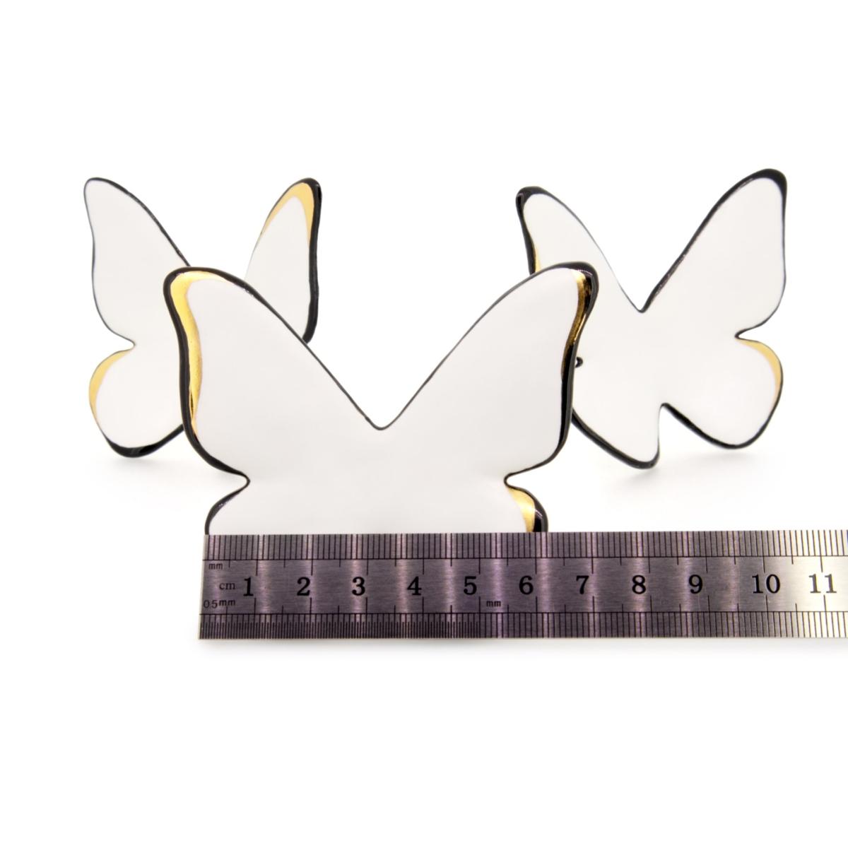 White / Black / Gold Three D Butterfly Wall Art Set Of Five Cj·314 – image 4