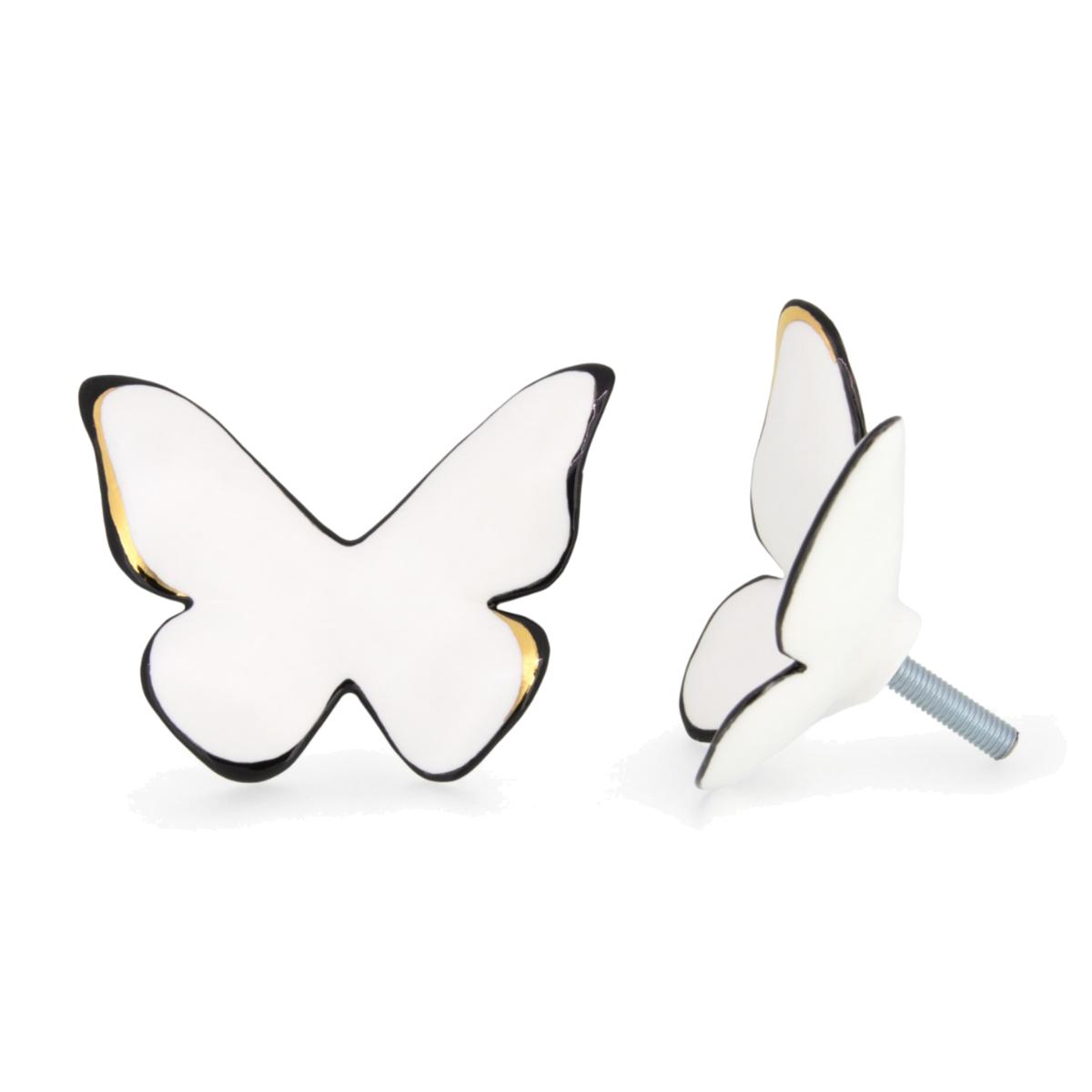 White / Black / Gold Three D Butterfly Wall Art Set Of Five Cj·314 – image 1