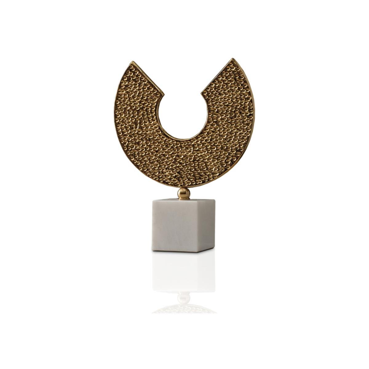 Gold Textured Honeycomb Decor With Marble Base – Modern Geometric Accent Piece | Anatoliacraft – image 1