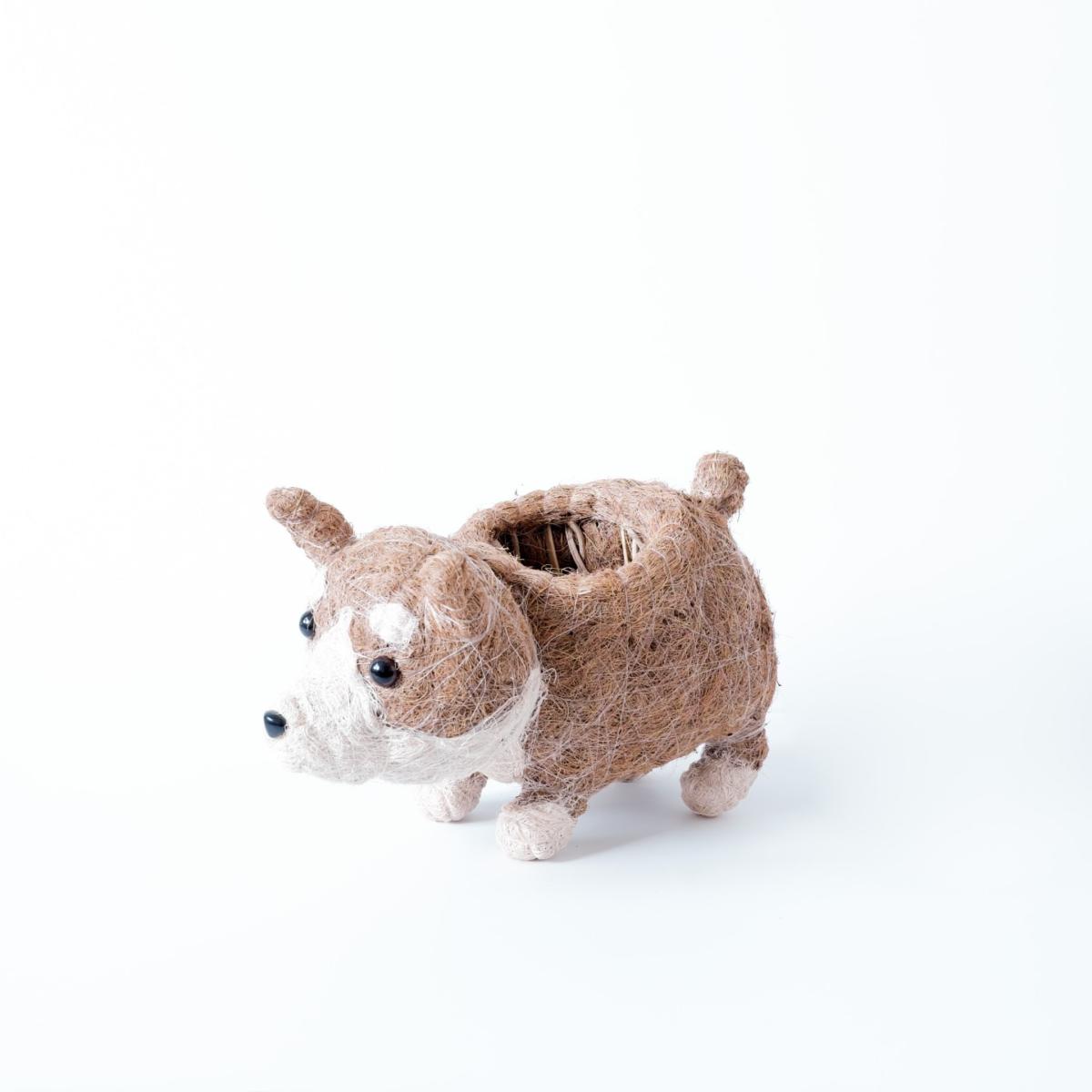 Brown Coco Coir Animal Planter - Corgi Version Two One Size Likhâ – image 3