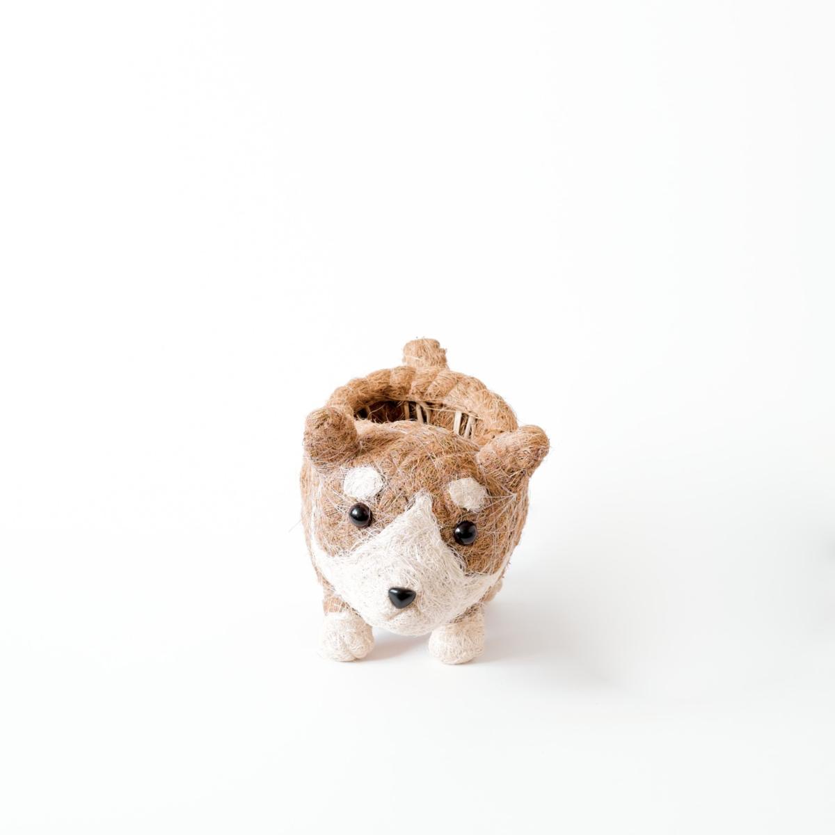 Brown Coco Coir Animal Planter - Corgi Version Two One Size Likhâ – image 4