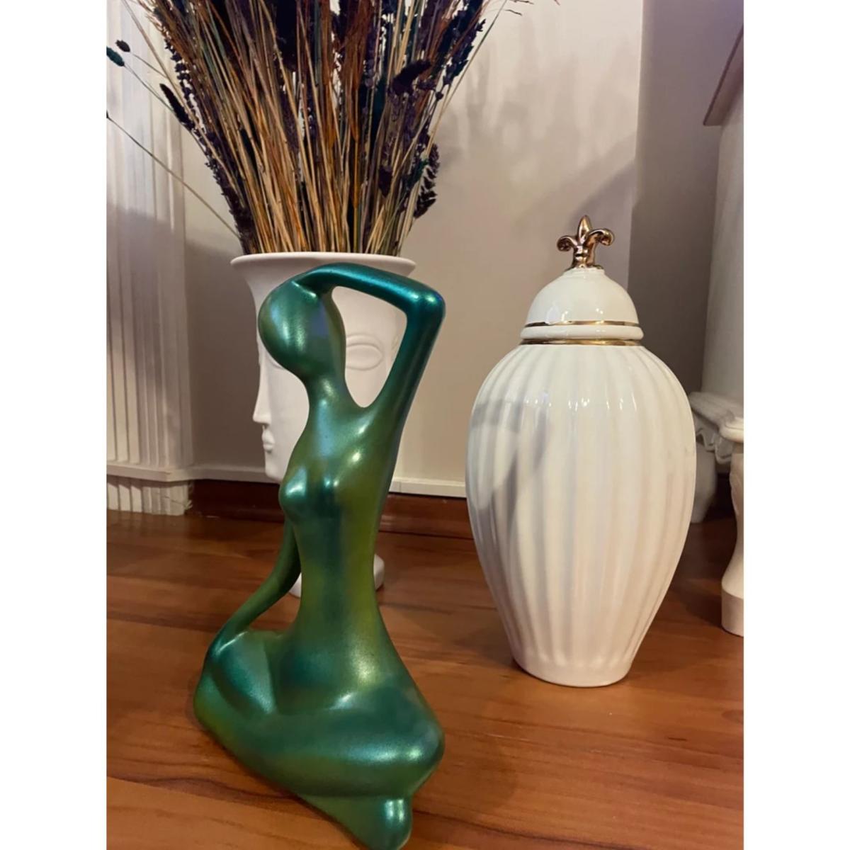 Green Woman At Yoga Sculpture Artchi – image 5