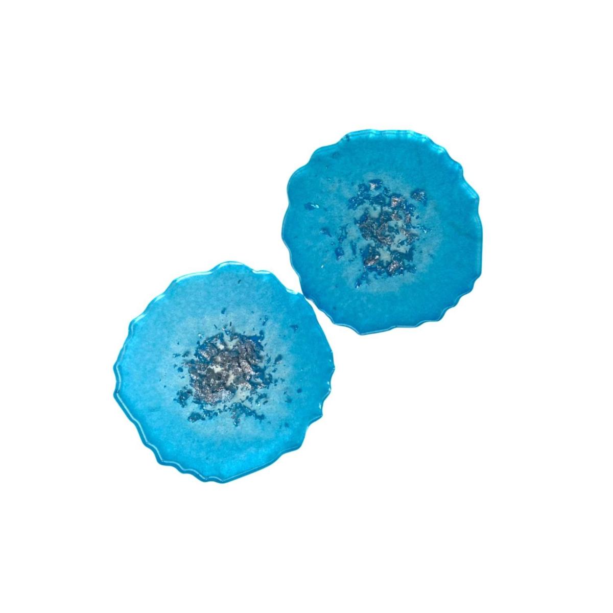 Blue / Silver Large Festive Glitter Tray With Matching Coasters By Shax – image 3