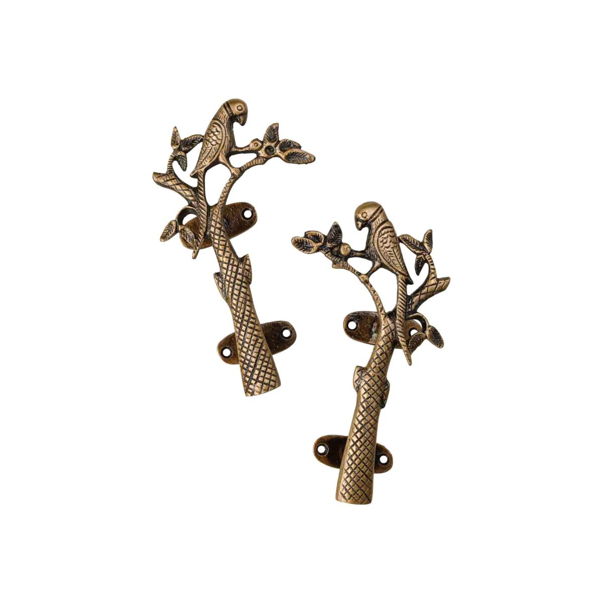 Gold Set Of 2 Beautiful Brass Parrot Door Handles Rockett St George – image 1