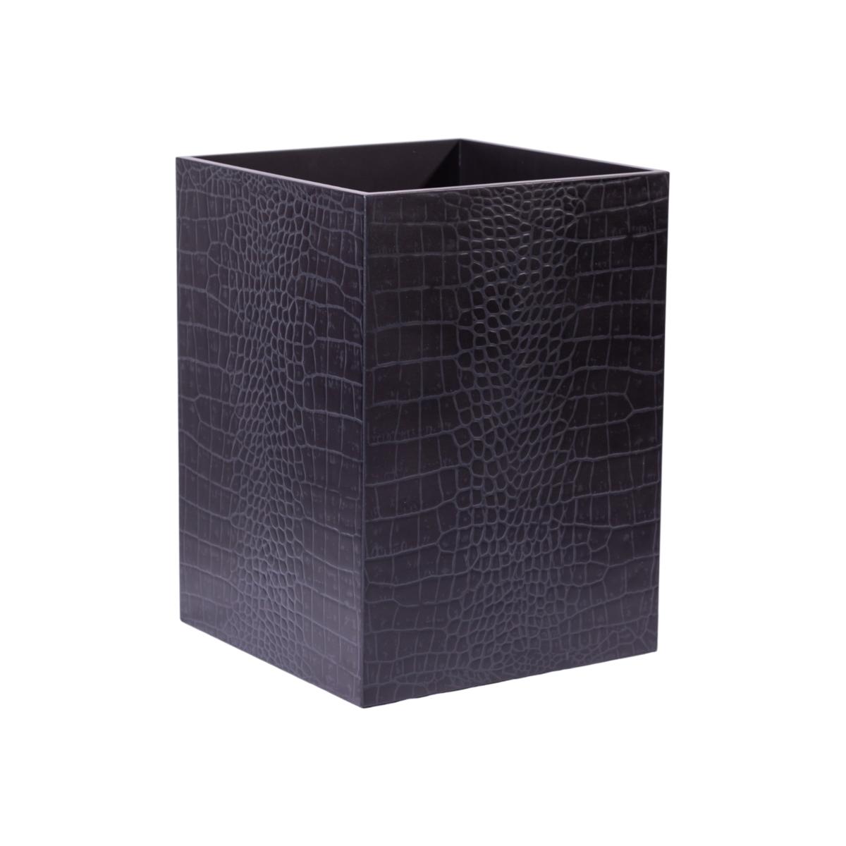 Black Chelsea Waste Paper Bin - Croc Noir Posh Trading Company – image 1