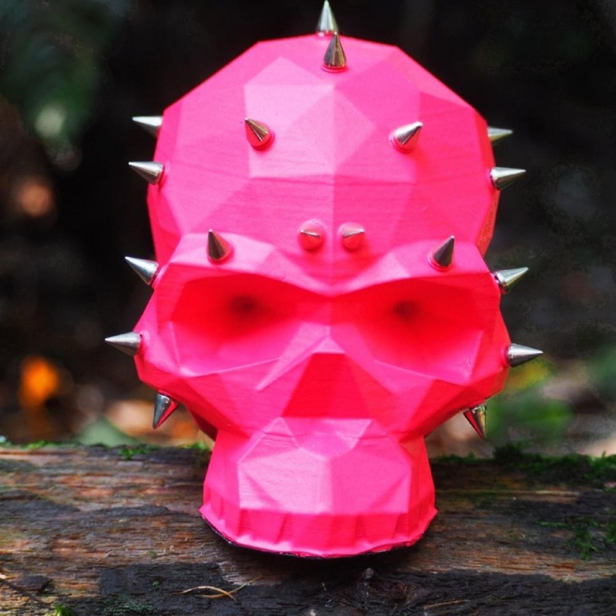 Pink / Purple Skull Geometric Design Neon Pink | Medium | Marokka Design – image 3