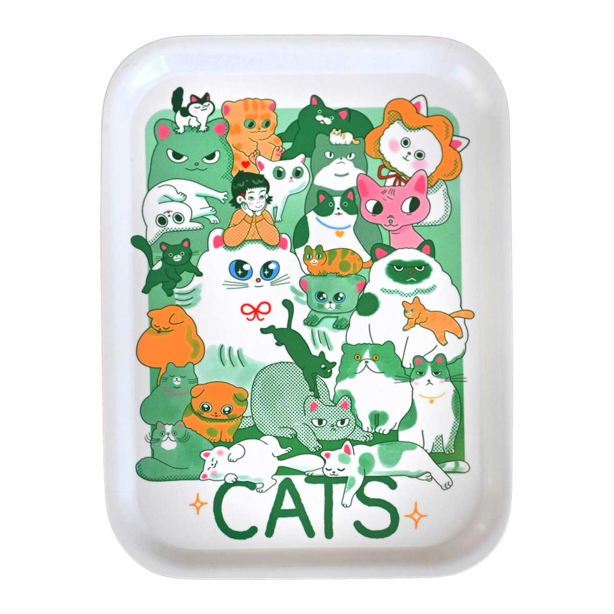 Green / White Cats Catch All Tray | Natali Koromoto – image 2