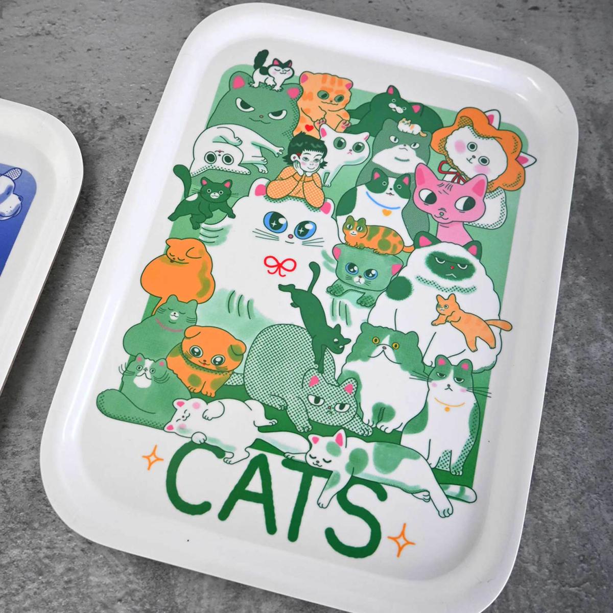 Green / White Cats Catch All Tray | Natali Koromoto – image 4