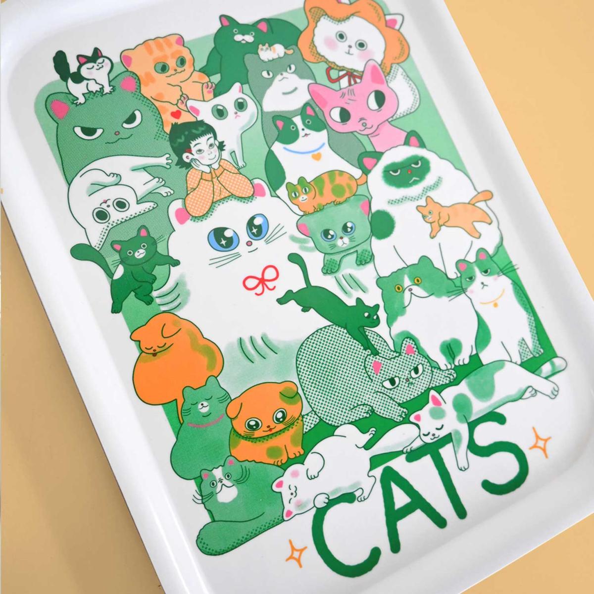 Green / White Cats Catch All Tray | Natali Koromoto – image 6