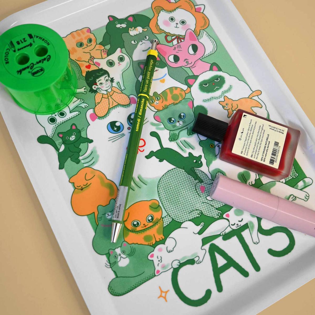 Green / White Cats Catch All Tray | Natali Koromoto – image 8