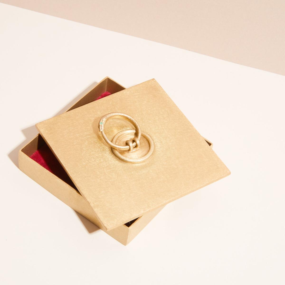 Gold Ouroboros Snake Jewellery Box One Size Rachel Entwistle Jewellery – image 3