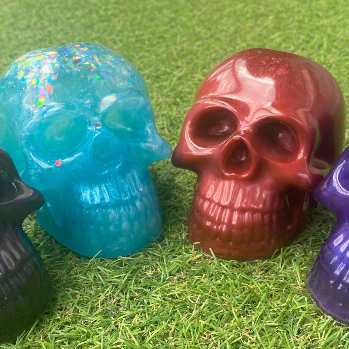 Red Spooky Sparkly Skull - Maroon By Shax – image 4