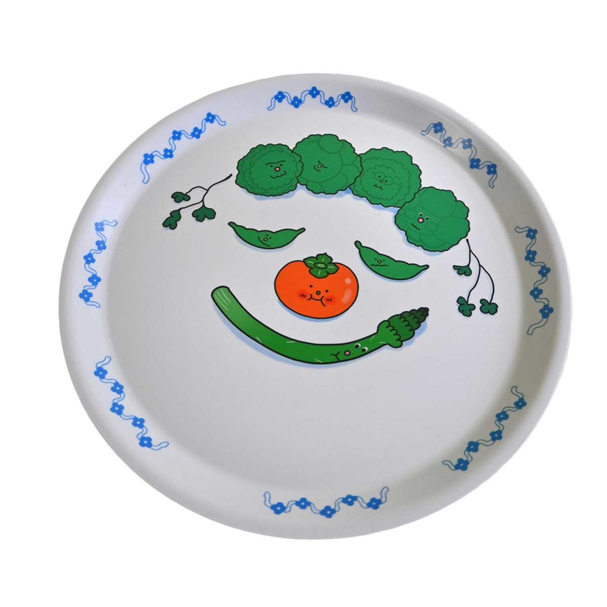 Green / White Food Face Asparagus Catch-All Tray | Natali Koromoto – image 2