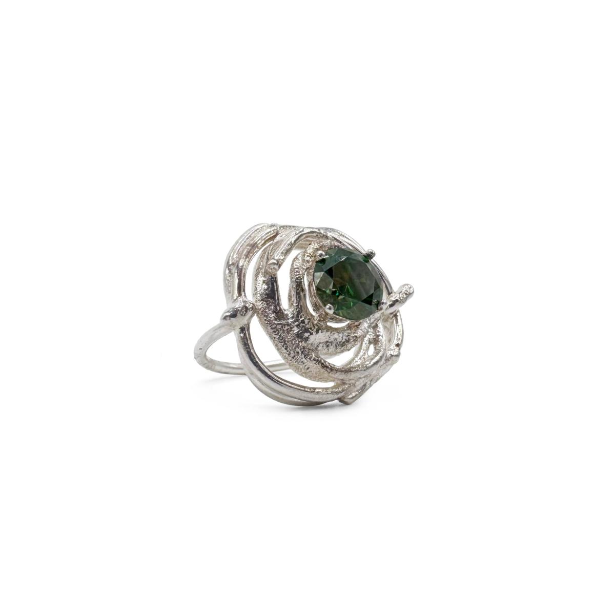 Women's Sculpture Ring - Green Moissanite | Gillian Trask – image 3