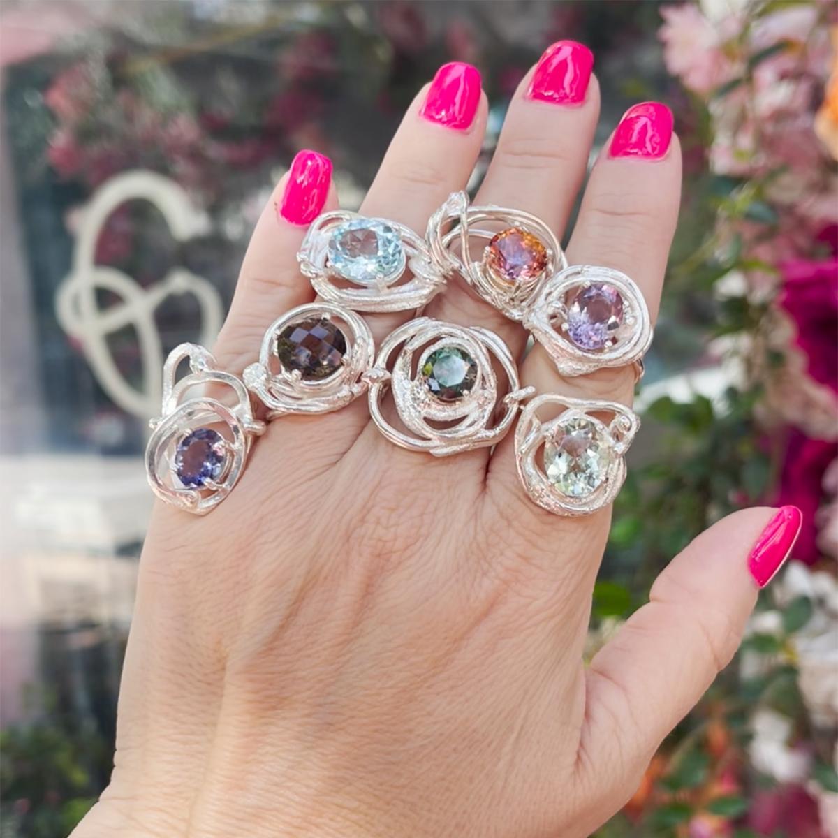 Women's Sculpture Ring - Green Moissanite | Gillian Trask – image 4