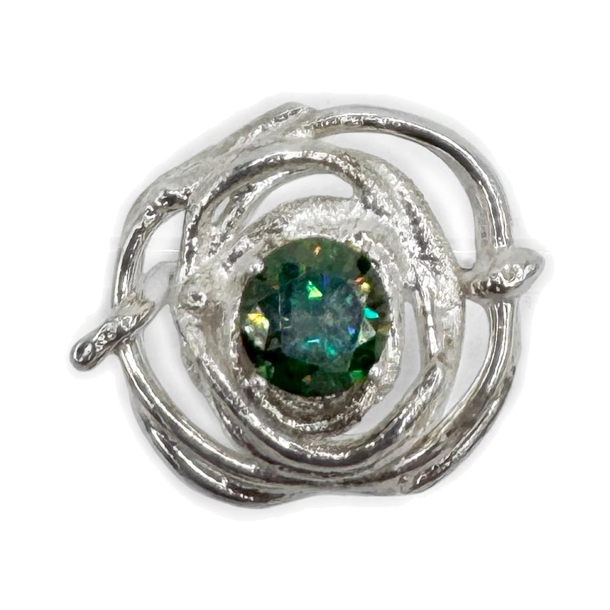 Women's Sculpture Ring - Green Moissanite | Gillian Trask – image 1